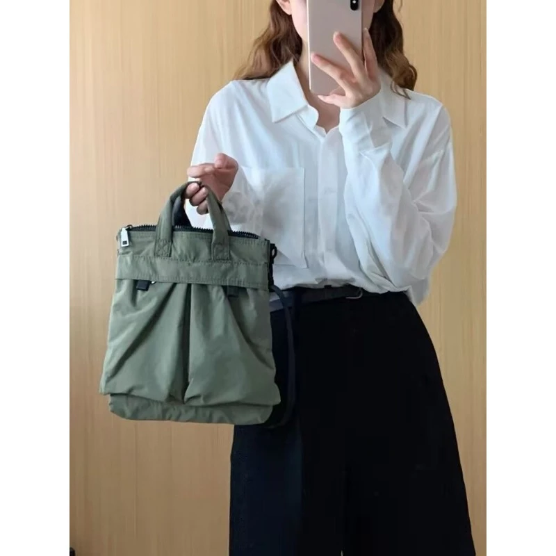 Summertime New Style Simple Portability Tote Bag Handbag Arts Student Bag Nylon Fabric Crossbody Bag Tide