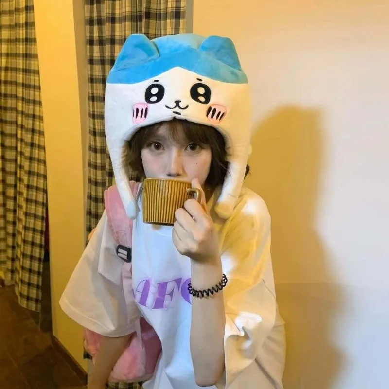 MINISO Chiikawa Momonga 2026 هود قبعة اليابانية الجميلة الكرتون أفخم الدفء لطيف هدية التطريز فتاة Kawaii صورة أنيمي #4