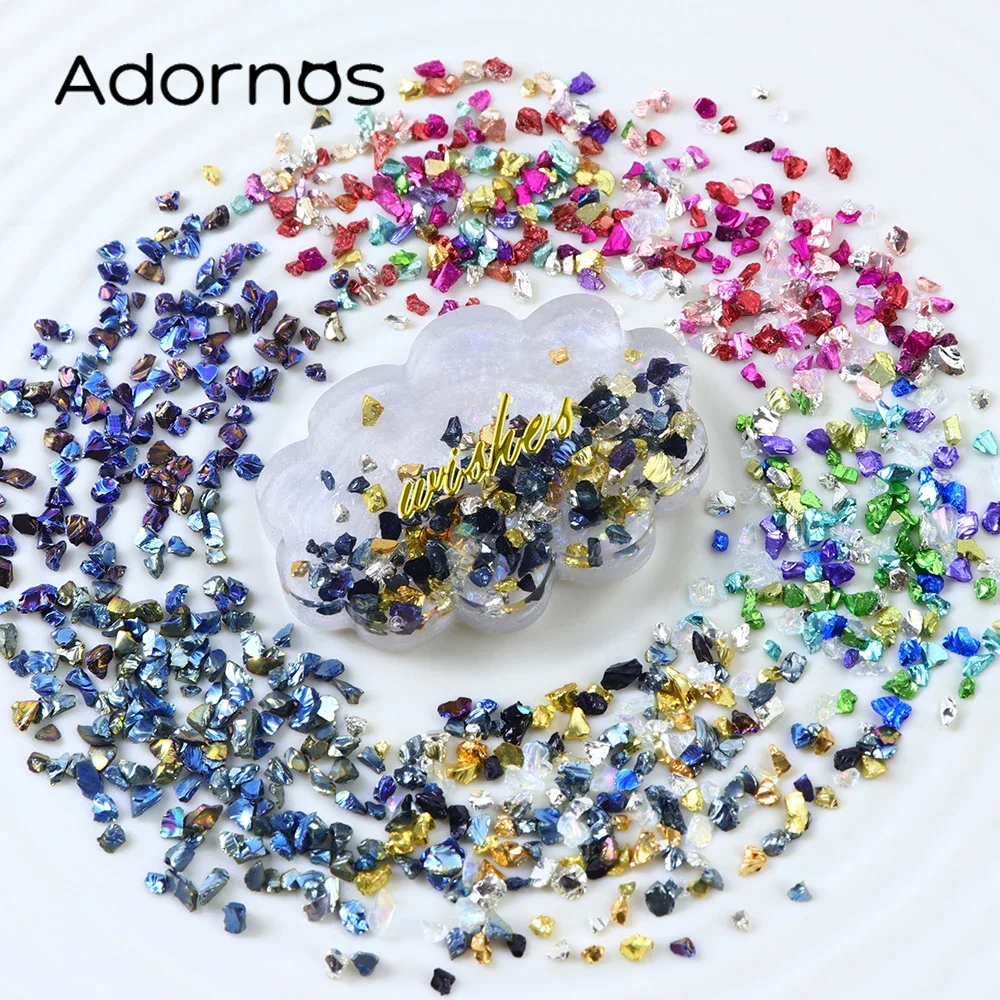 Irregular Glass Crystal Crackle Stone Epoxy Resin Filling Mix Metallic Color Broken Stone DIY Resin Crafts Filler Jewelry Making