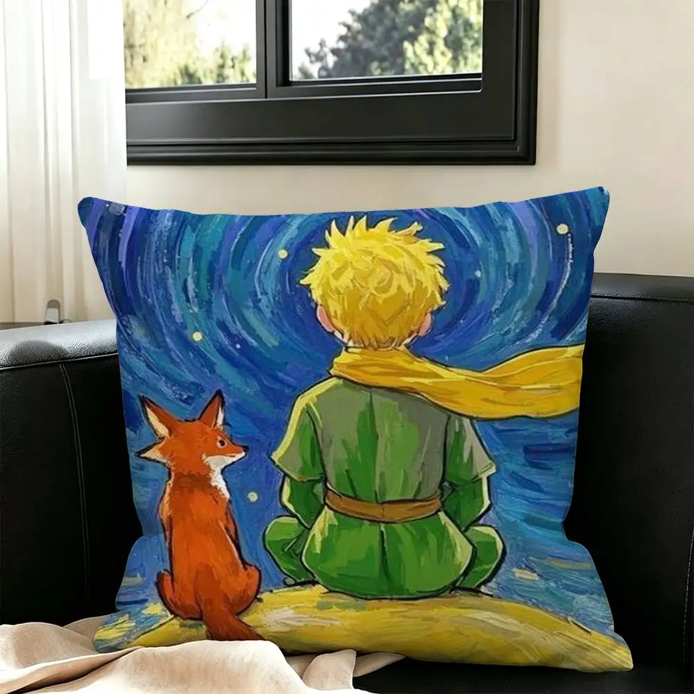 Classic Little Prince  Pillow Case Square Double-Sided Sofa Cushion Cover Bedroom Bedside Pillow