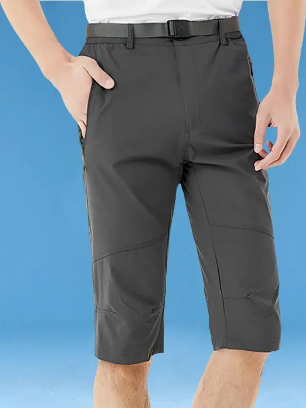 

Брюки из ледяного шелка на семь футов, мужские летние тонкие эластичные спортивные штаны Qui Dry, повседневные мужские лыжи, летние уличные брюки на пять футов