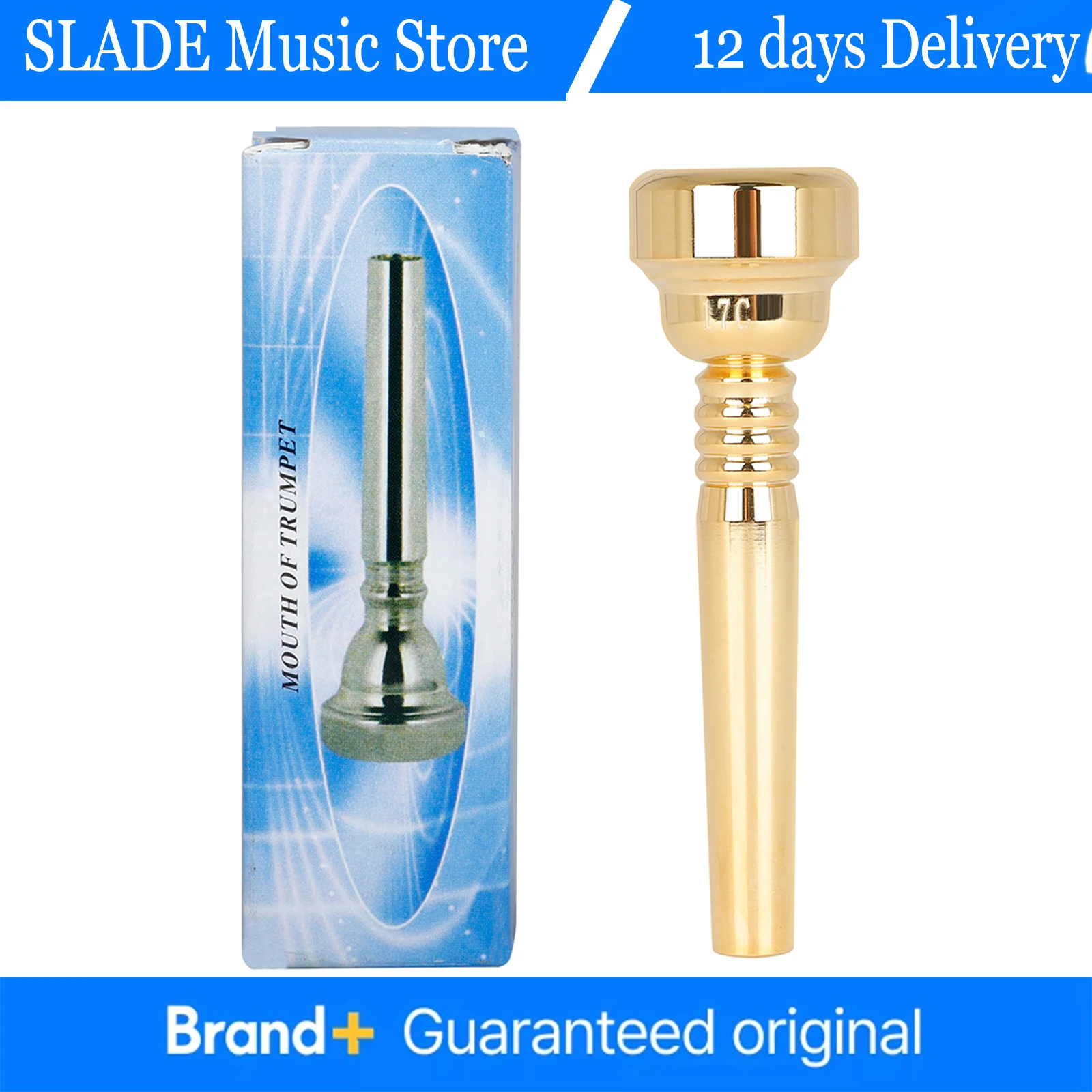 

17C Trumpet Mouthpiece Golden Brass Instrument Accessories Musical Instrument Parts Replacement High Quality Tone Gold Plated