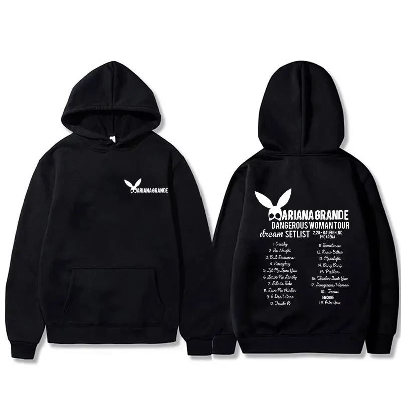 

Fashion Ariana Grande Dangerous Woman Tour Merch Hoodie Male Casual Oversized Hooded Tracksuit Men Women High Quality Hoodies