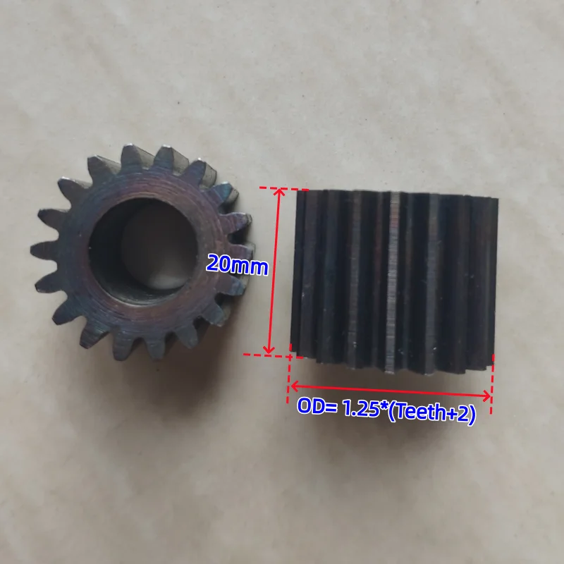 تخصيص، سمك التروس 20 مم 1.25 معامل 18 ترس معدني للأسنان ~