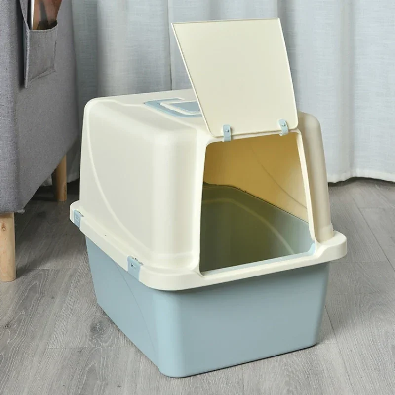 

Fully Enclosed Cat Litter Box PP Material Large Space Sandbox Convenient Cleaning Cat Toilet Practical Cat Accessories Hot Sale