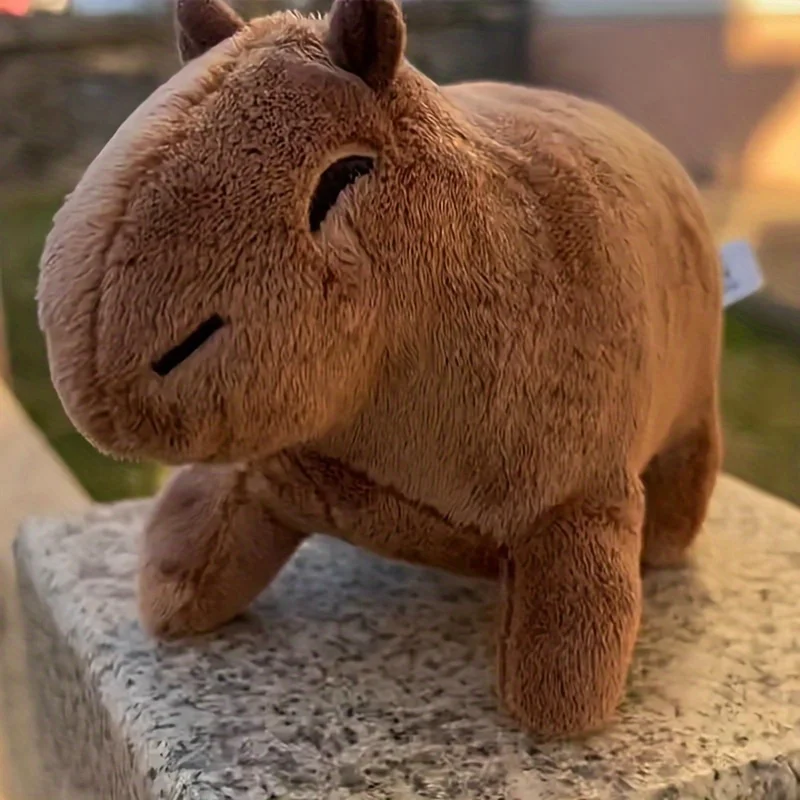 Simulation Stuffed Animals Capybara Rodent Plush Toy, Cute Lifelike Capybara Plush Dolls, Soft Animal rose toy easter room decor