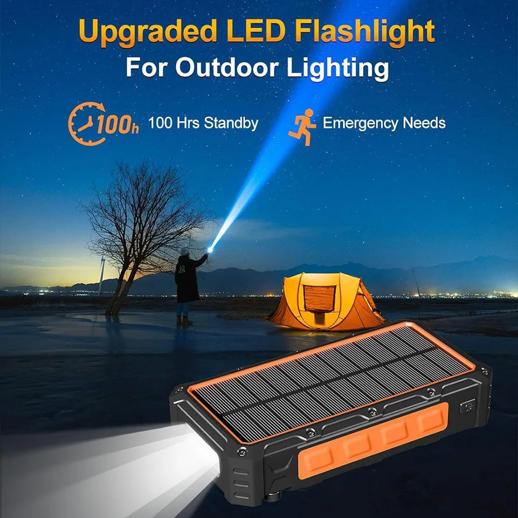 200000 мАч солнечная ручная рукоятка Power Bank быстрая зарядка портативное зарядное устройство внешняя батарея для IPhone Samsung Xiaomi Powerbank