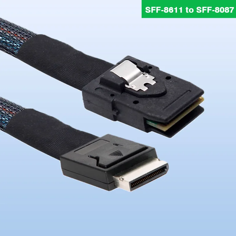 

SFF-8611 Male To SFF-8087 Male Oculink Array Card Hard Disk Backplane PCIE Cable Supports PCI-E Protocol，does Not Support SAS