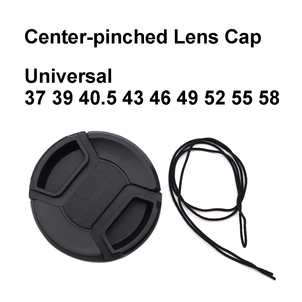 Środkowa osłona obiektywu 37 39 40,5 43 46 49 52 55 58 mm Uniwersalna plastikowa osłona obiektywu do Sony Canon Nikon Pentax Olympus Panasonic Fujifilm