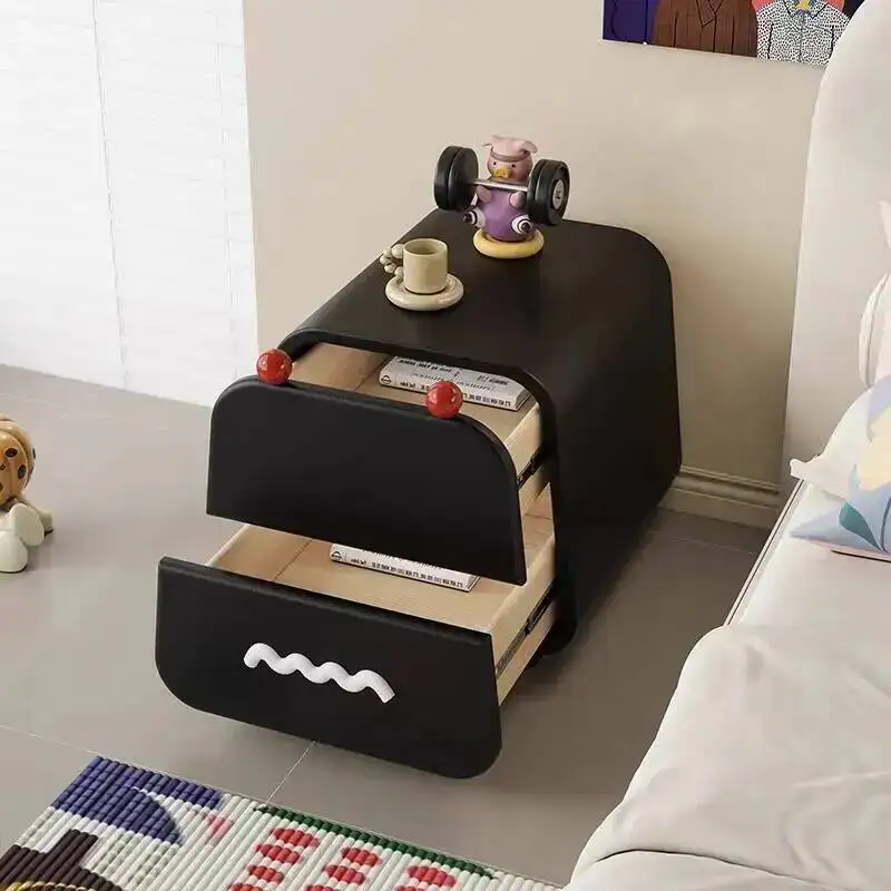 Criado-mudo de madeira com design fofo e minimalista, criado-mudo de luxo pequeno, moderno e elegante para quarto, móveis para quartos
