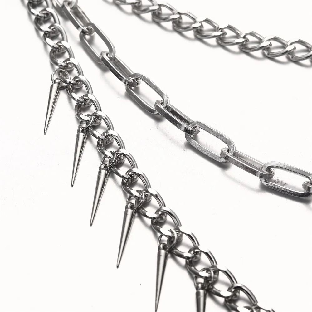 Layered Pants Chain For Men Women Spikes Pocket Trousers Chain Punk  Rock Goth Accessories