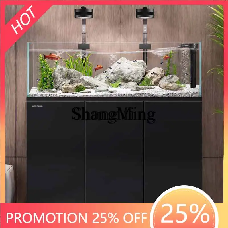 

FG landscaping fish tank living room ultra-white glass water-free bottom filter aquarium viewing living room fish tank