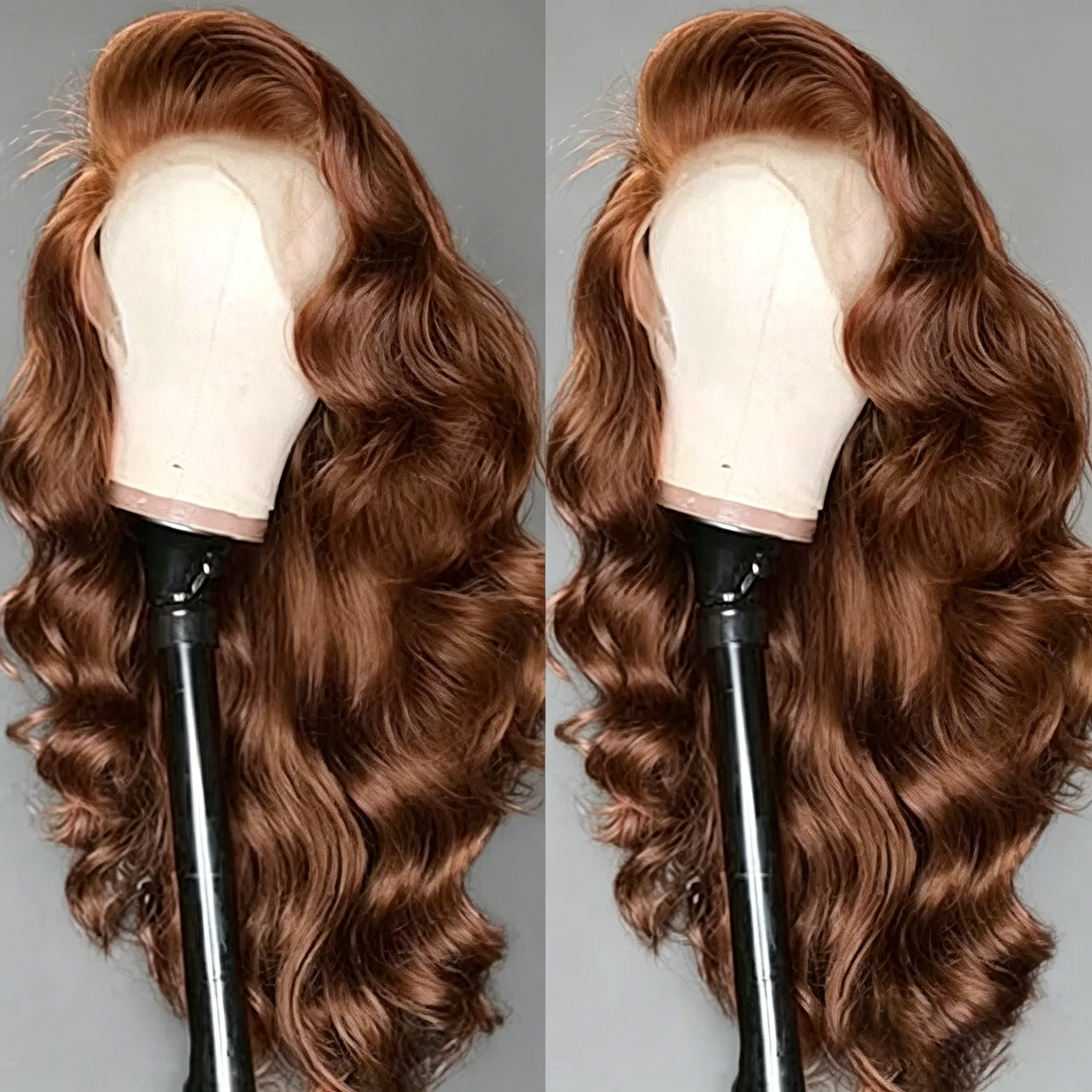Chocolate Brown Body Wave 13x4 Lace Frontal Wigs 250 Density Colored 13x6 HD Transparent Lace Frontal Wigs For Women 30 36 Inch