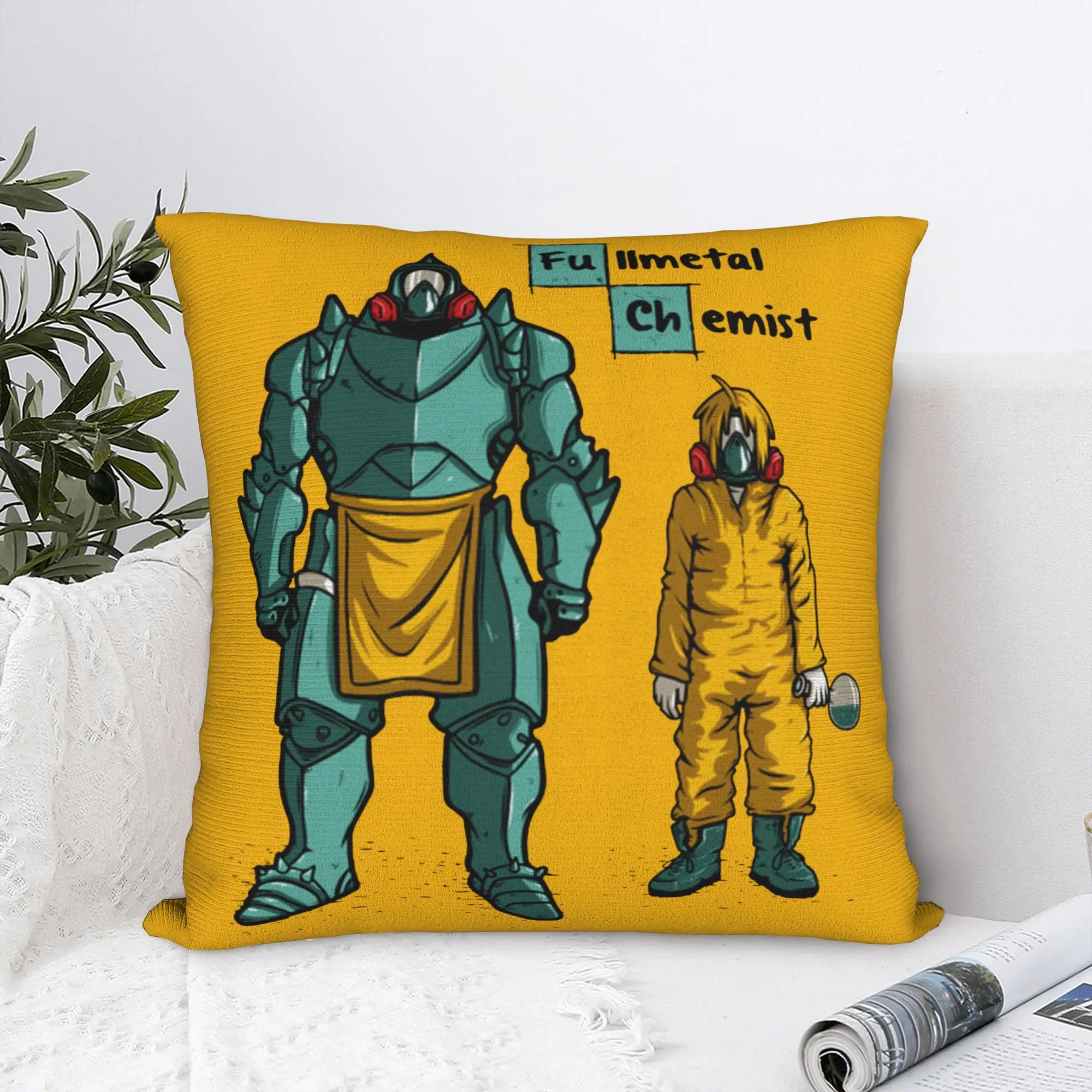 Fullmetal Alchemist Pillowcase Double-sided Printing Polyester Cushion Cover Decoration Anime Pillow Case Cover Home 40*40cm