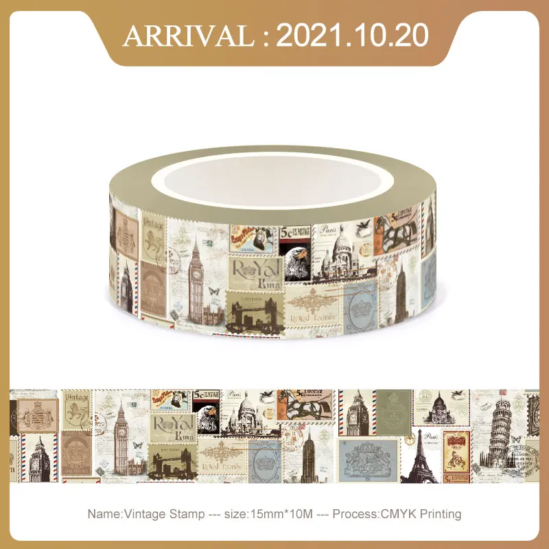 NEW 1PC. 10M Decorative Vintage Alphabet Map Letter Newspapers Stamp Washi Tape Paper Adhesive Stickers Cute Journal Papeleria