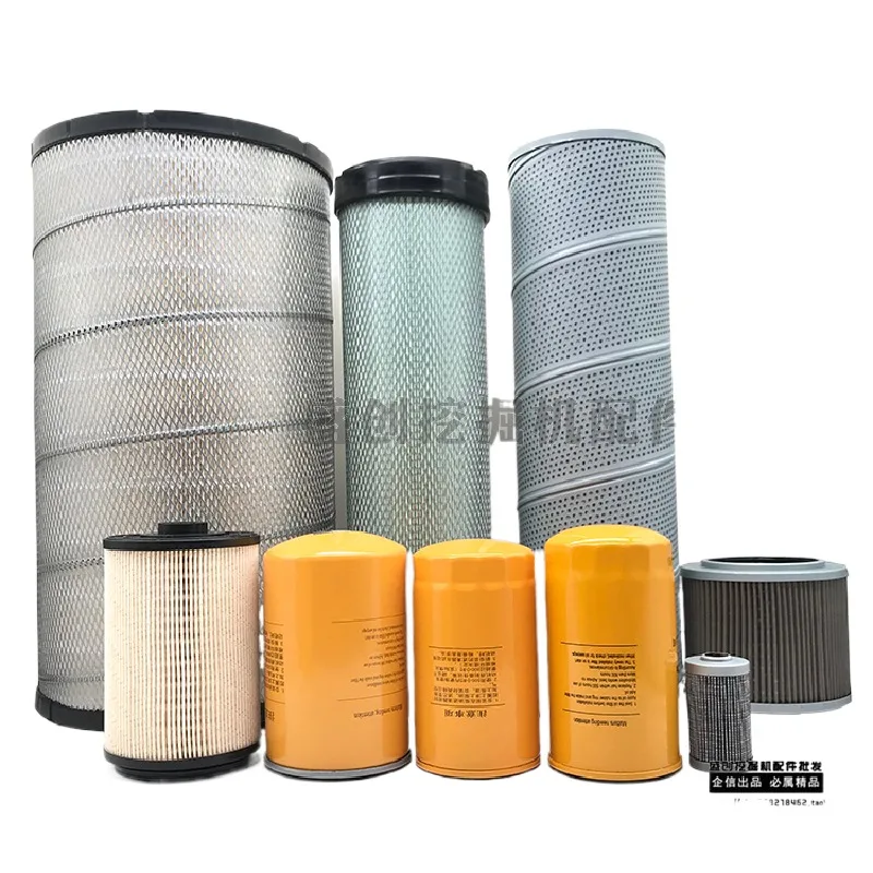 

For Sany Sy 245h Engine Oil Diesel Air Filter Element Oil Water Paper Diesel Hydraulic Return Oil Filter Excavator Accessories