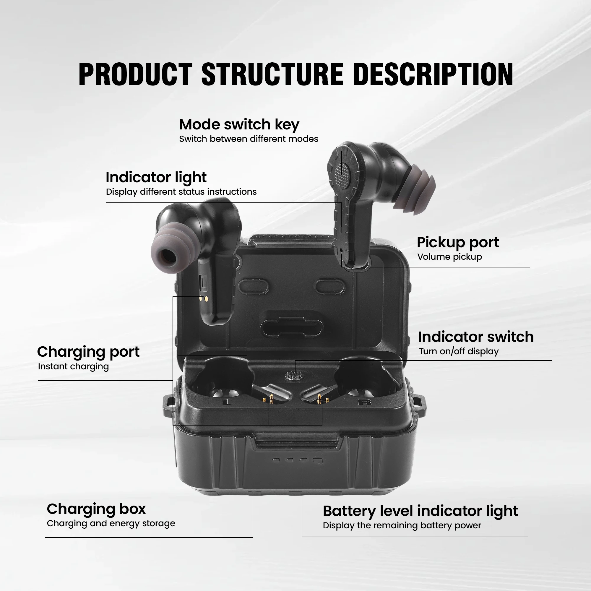 ARM NEXT tactical headset  anti-noise earplugs noise-cancelling for shooting hearing protection NRR27dB