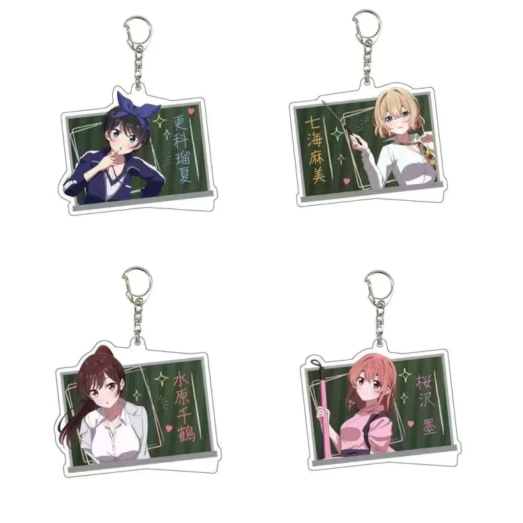 

Hot Anime Rent a Girlfriend Ornaments Accessories Pendant Desk Decoration Stand Model Plate Figure Display Fan gifts 6cm