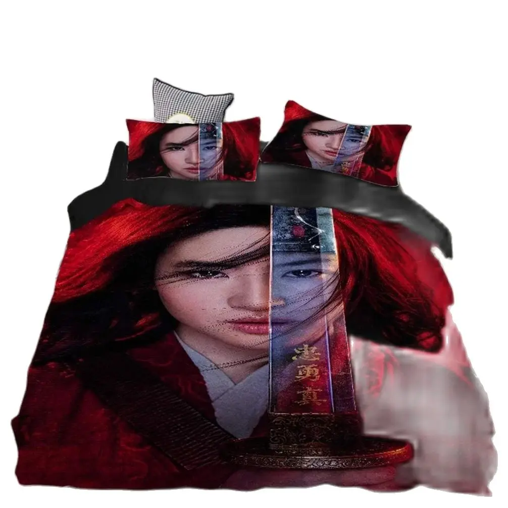 Disney Bedding Mulan 3D Print Bedding Set Duvet Covers Pillowcases One Piece Comforter Bedding Sets Bedclothes Bed