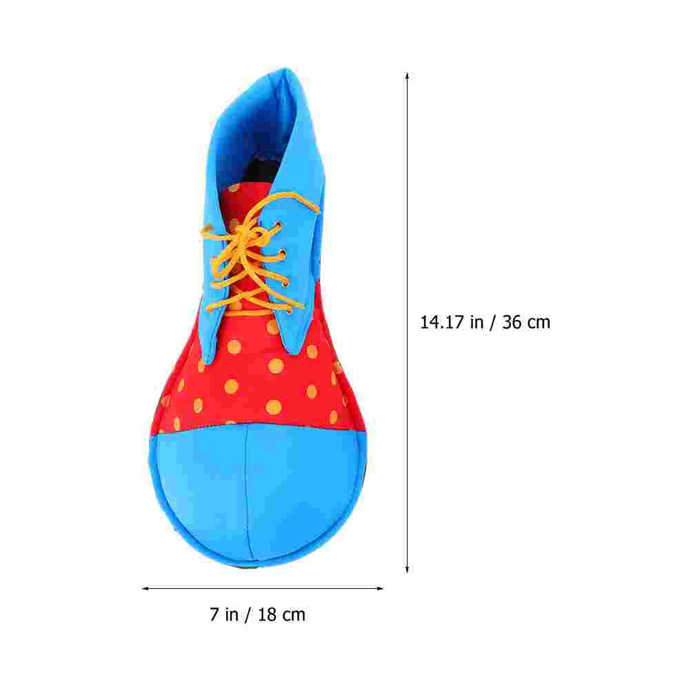 Blue and Red Stitching Clown Shoes Cosplay Costume for White Clothing Dress Up Fabric Halloween Scary Men Women