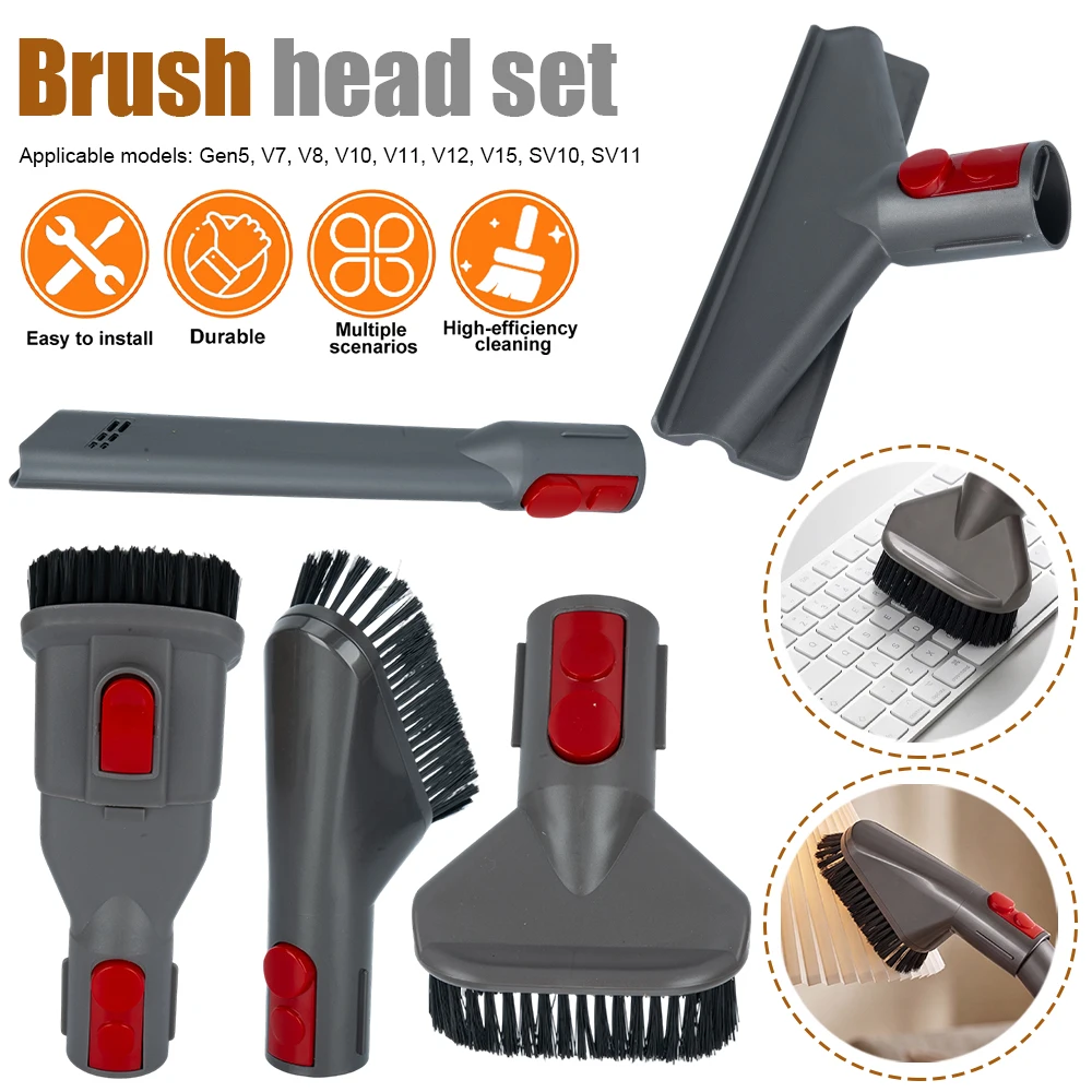 Staubsauger-Bürstenaufsatz-Set mit Universalbürste, Fugendüse und 2-in-1-Kombidüse, kompatibel mit Gen5 V7 V8 V10 V11 V12 V15 SV10 SV11 für die Reinigung von Möbeln und dem Innenraum von Autos