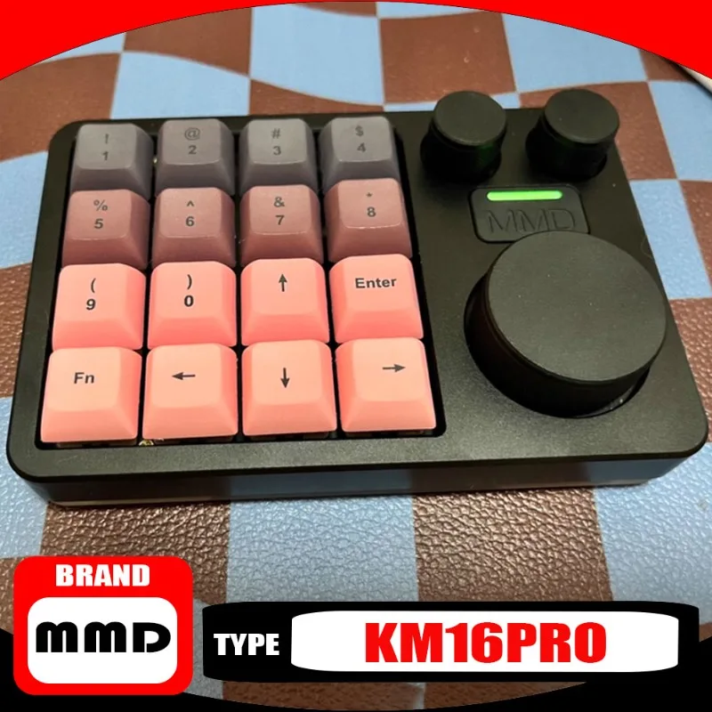 

MMD KM16Pro Aluminum Alloy Mechanical Keyboard Gift Three Mode Support VIA Full Key Customization for PS PR C4D Editing Designer