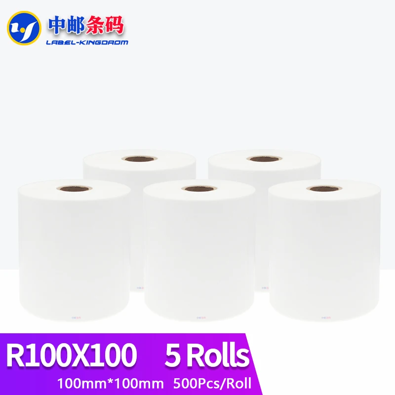 5 Rolls Zebra Compatible 100mm*100mm (4