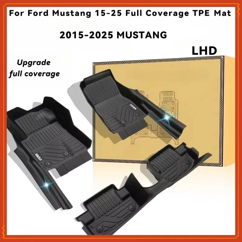 TPE Floor Mats For FORD Mustang 2 door Coupe Convertible 2015-2025 LHD ICEV full coverage accessories