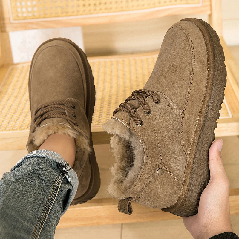 

2025 Men’s Heavy-Duty Snow Boots, Warm Cuff & Thick Soles, Anti-Skid for Thanksgiving, Fashionable & Easy Clean for Daily Wear