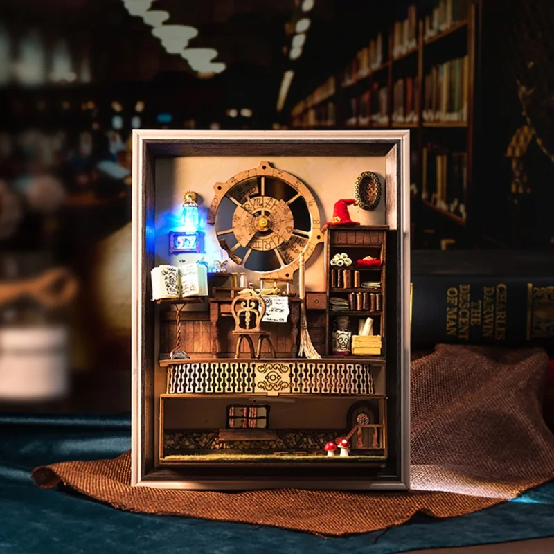 OUZEY Enchanted Society Photo Frame, drewniany domek 3D do samodzielnego montażu, kreatywny zestaw dla nastolatków