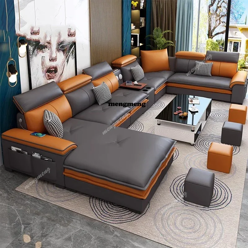 

Designer Relaxing Living Room Sofas Lazy Couch Leather Nordic Floor Sofas Recliner Corner Tables Tumbonas Playa Home Furniture