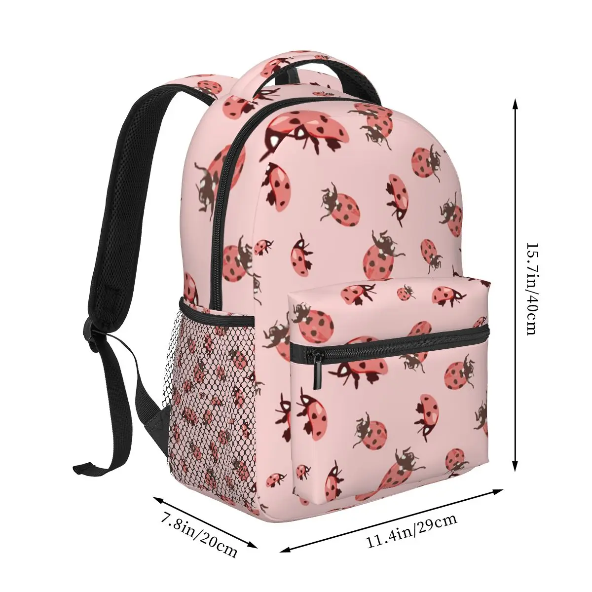 Cute Ladybug Pattern Whimsical Insect Backpack Student Boys Girls BookBag Children School Bag Computer Shoulder Bags Men Women