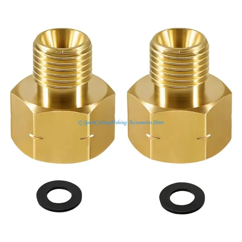 2Pcs 1/4 to 3/8inch Brass Convert Adapter Fittings Hose Fittings Connectors