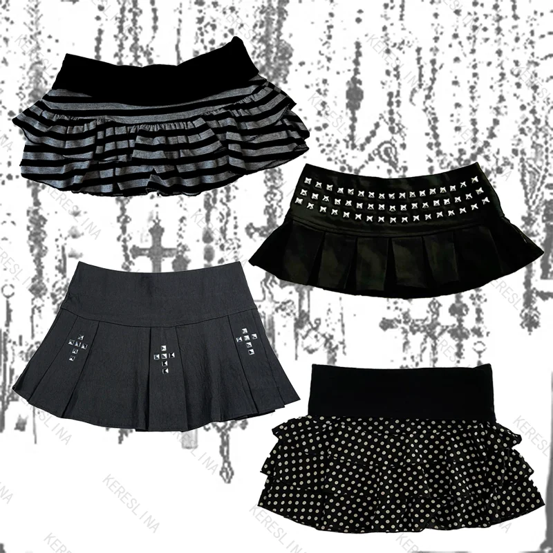 American punk gothic retro style Emo Girl slimfit skirt subculture Harajuku sweet and sexy spicy girl style versatile mini skirt