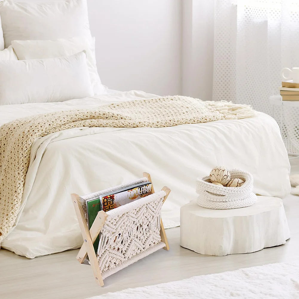 AT53 Magazine Rack Bohemian Style Magazine File Rack Magazine Storage Basket