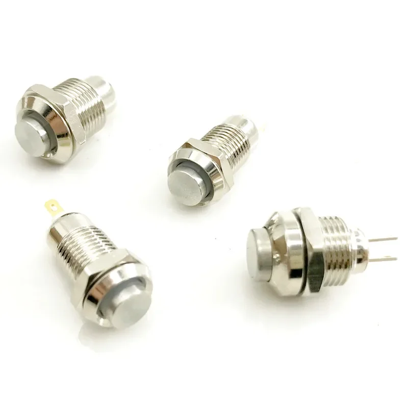 8mm/10mm/Metal/Button/Switch/2-pin/Self-locking/locking/Self/Resetting/instantaneous/Waterproof/IP67/1NO/Mini/Button/Switch