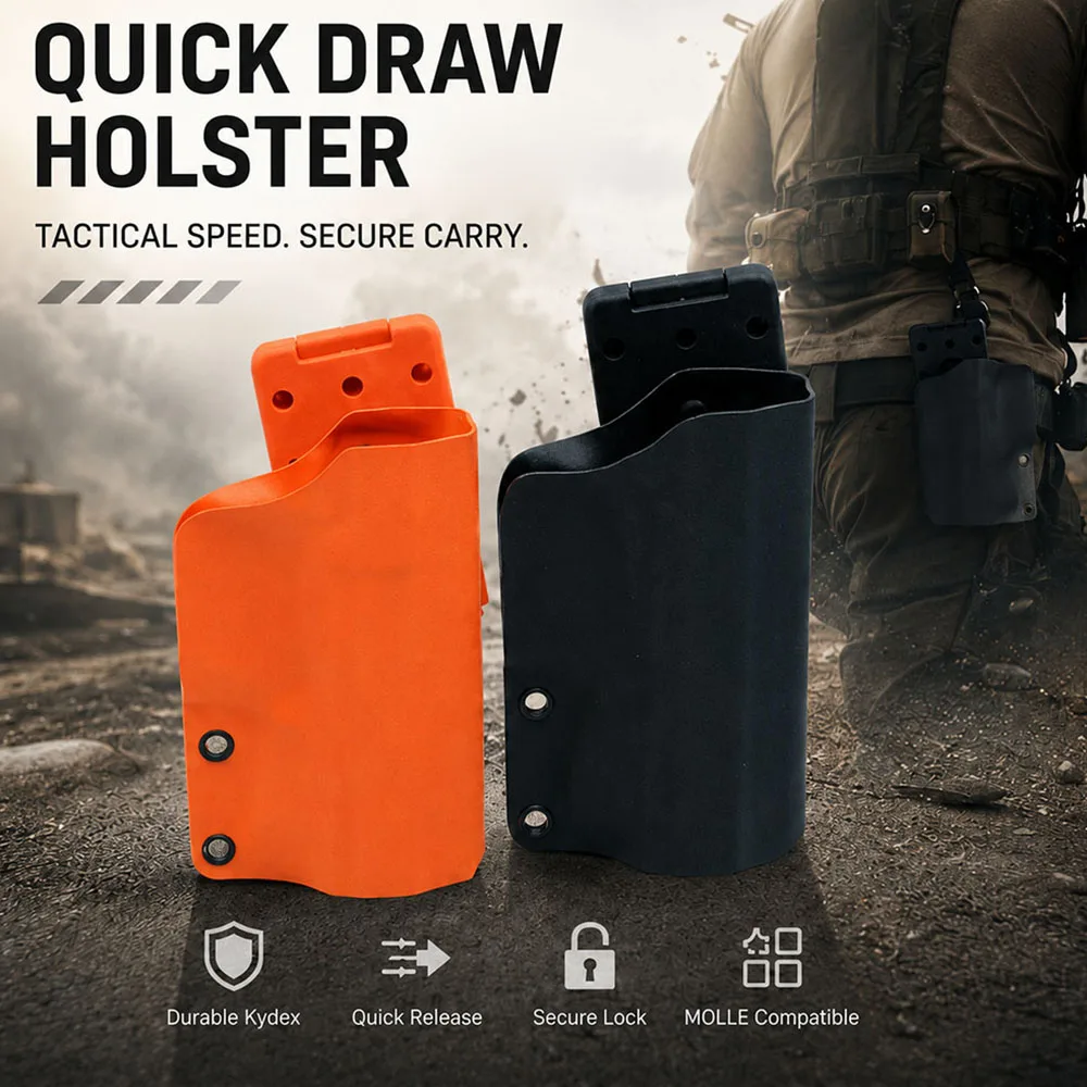 Quick Draw Holster for Mace Pepper Spray Launcher, Tactical Belt Clip Holder, Fast Release Outdoor Training Case for Cos Combat