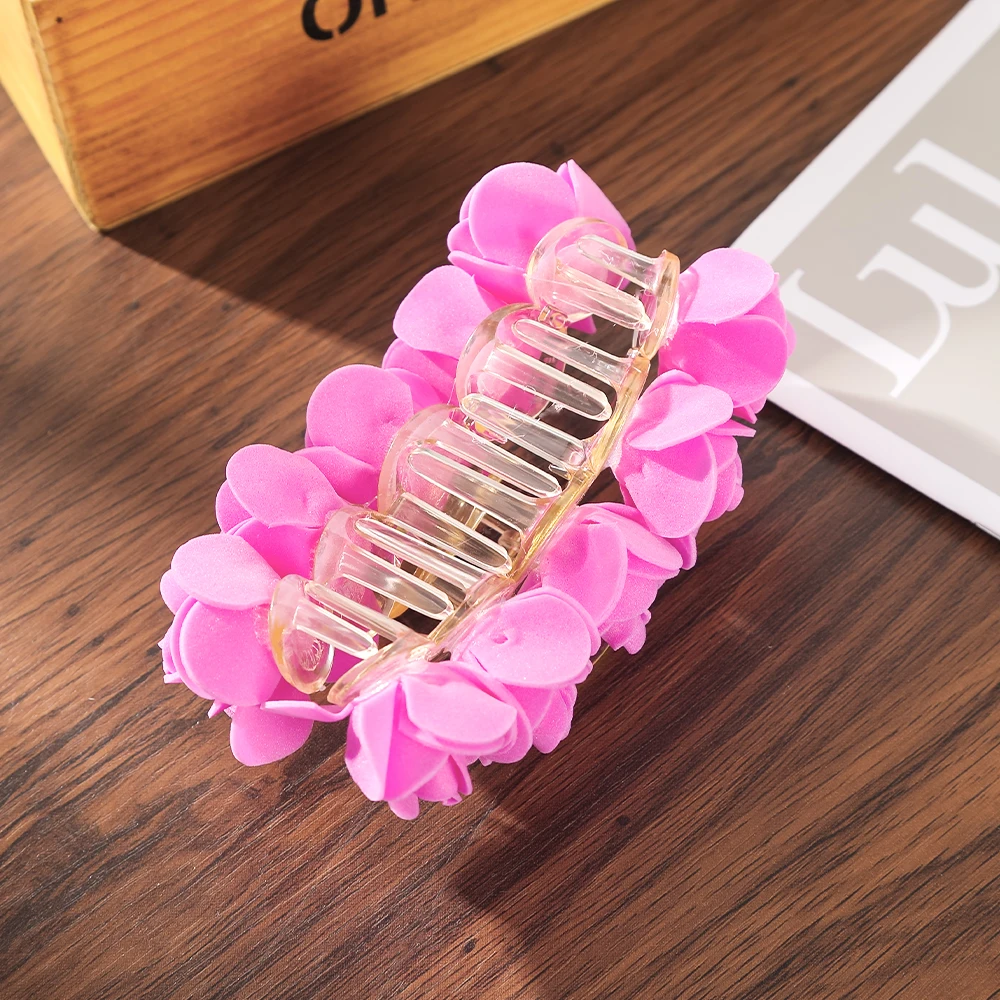 Romantic Bubble Flower Hairpin Handmade Fashion Hair Claw Crab For Women Korean Large Hair Clip Photo Ponytail Hair Accessories