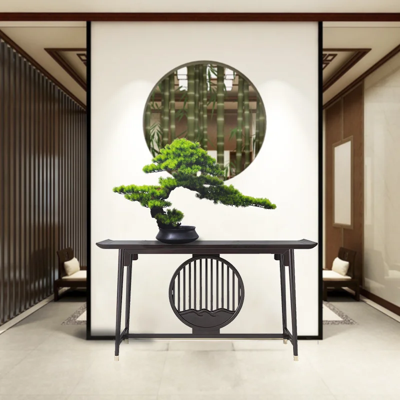 Chinese simulated welcoming pine false tree green plant bonsai hotel living room office porch home Zen decoration