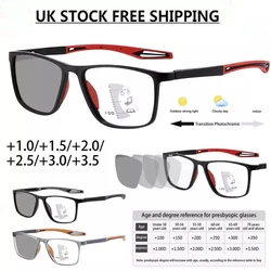 Photochromic Varifocal Glasses Anti-Glare Progressive Anti-Blue Multifocal Lenses High-Quality Reading Glasses for For Men