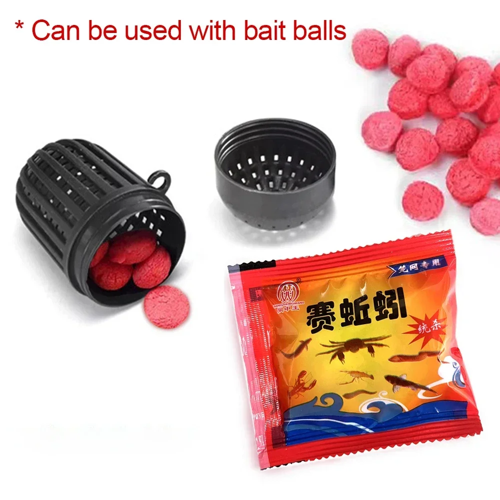 5 Bags Cage Net Bait Analogy Earthworm Floating Type Puffed Pellet Bait Eel River Shrimp Bait Gear Accessories