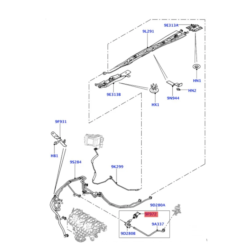 LR015356 C2P15363 Sensor - Fuel injector pressure La nd Ro ve r