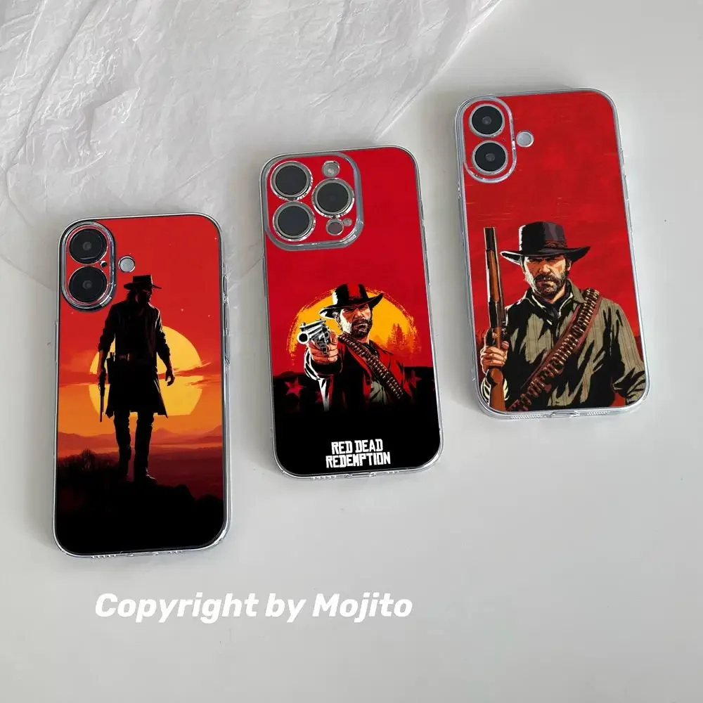 Coque de téléphone Ed D-Dead Redemption pour iPhone 17/16/15/14/13/12/11 Pro Max, transparente en TPU, compatible MagSafe, protection d'objectif, ajustement fin