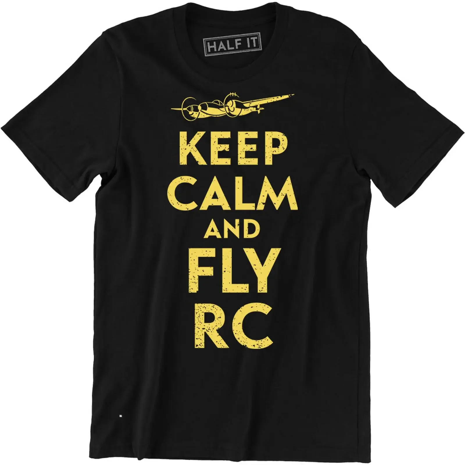 RC T shirt Plane Jet Keep calm and Fly Remote Controlled vintage Washed graphic Stylish Stretched fashion Breathable