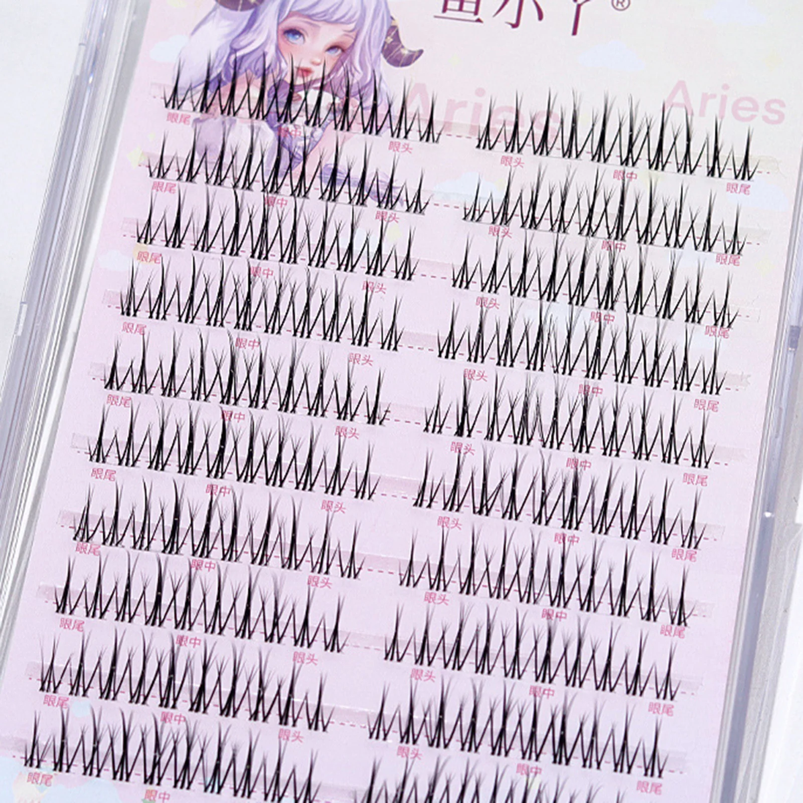 10 صفوف فردية رموش يومية الشباك Wispy رمش العنقودية أنيمي الطبيعية مجزأة مانغا كثيفة الرموش الصناعية أدوات ماكياج