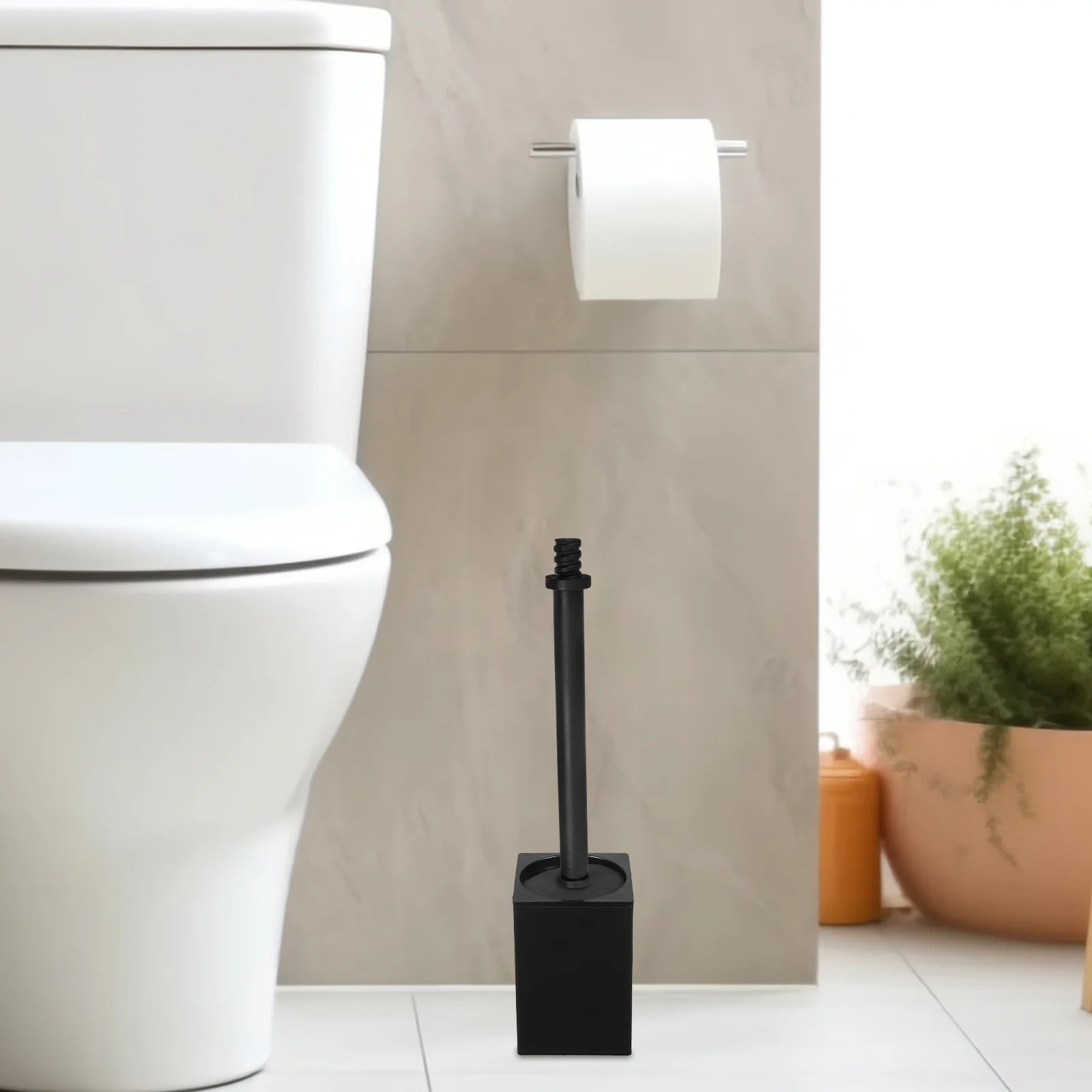 

2pcs Handle Replacement Sturdy Lightweight Easy Install Bathroom Pole Attachments Toilet Brush Threaded Replacement Repair Kit
