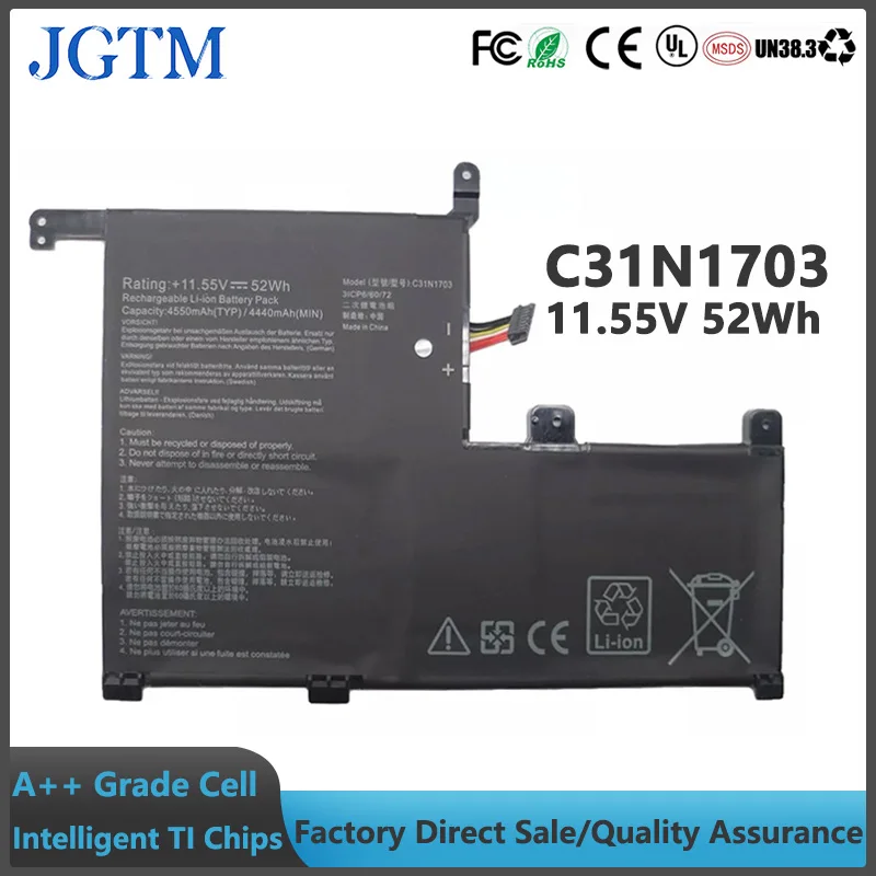 

C31N1703 11,55 В 52 Втч Аккумулятор для ноутбука ASUS Zenbook Flip 3 UX561UA Q505UA Q505UA-BI5T7 Series Аккумулятор для ноутбука