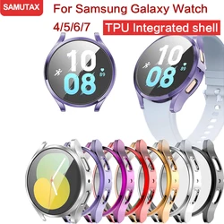 Watch Case for Samsung Galaxy Watch 7 40mm 44mm Screen Protector TPU All-Around Bumper Protective Cover for Watch 7 Ultra 47mm