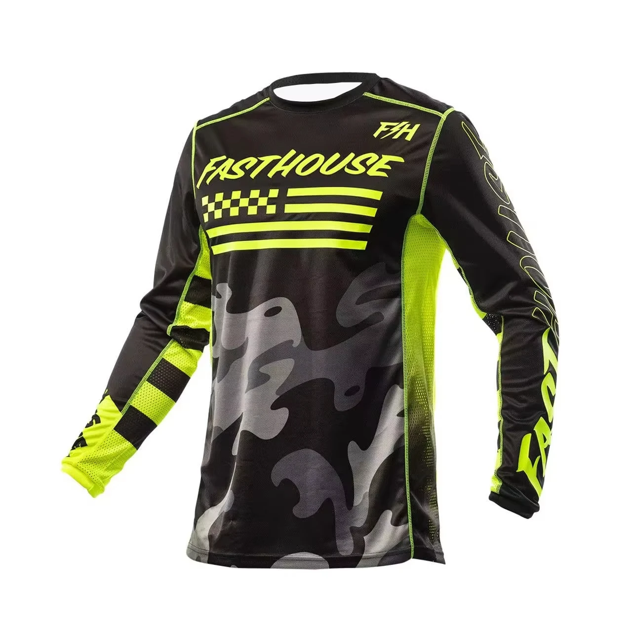 

2025 FASTHHOUSE Summer Mountain Bike Cycling Clothing Off Road Speed Control Long Sleeve Men's Equipment Motorcycle T-shirt