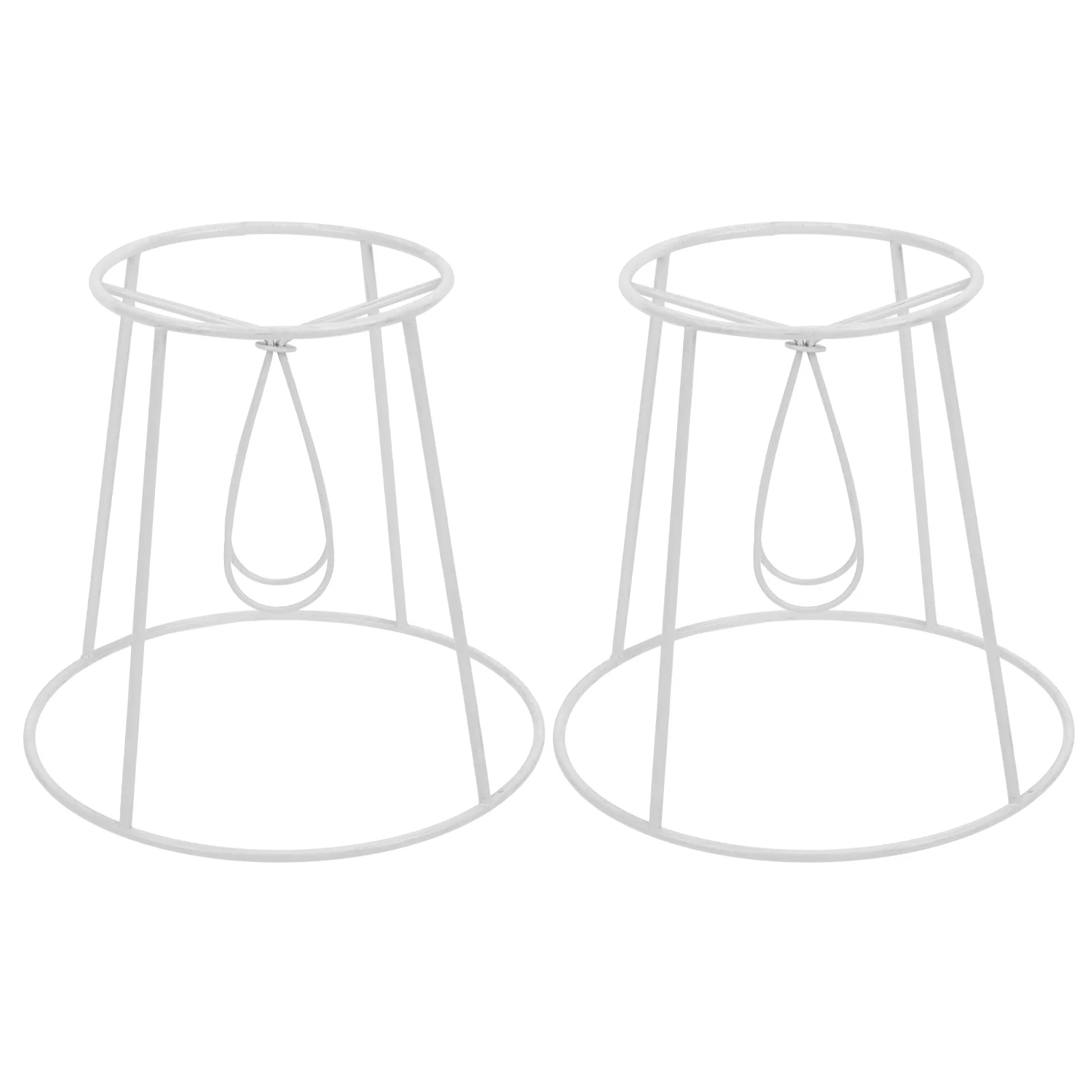 

2pcs Iron Lampshade Frames Durable Diy Lampshade Frame Simple Design Easy Install Ceiling Light Frame For Table Floor Pendant